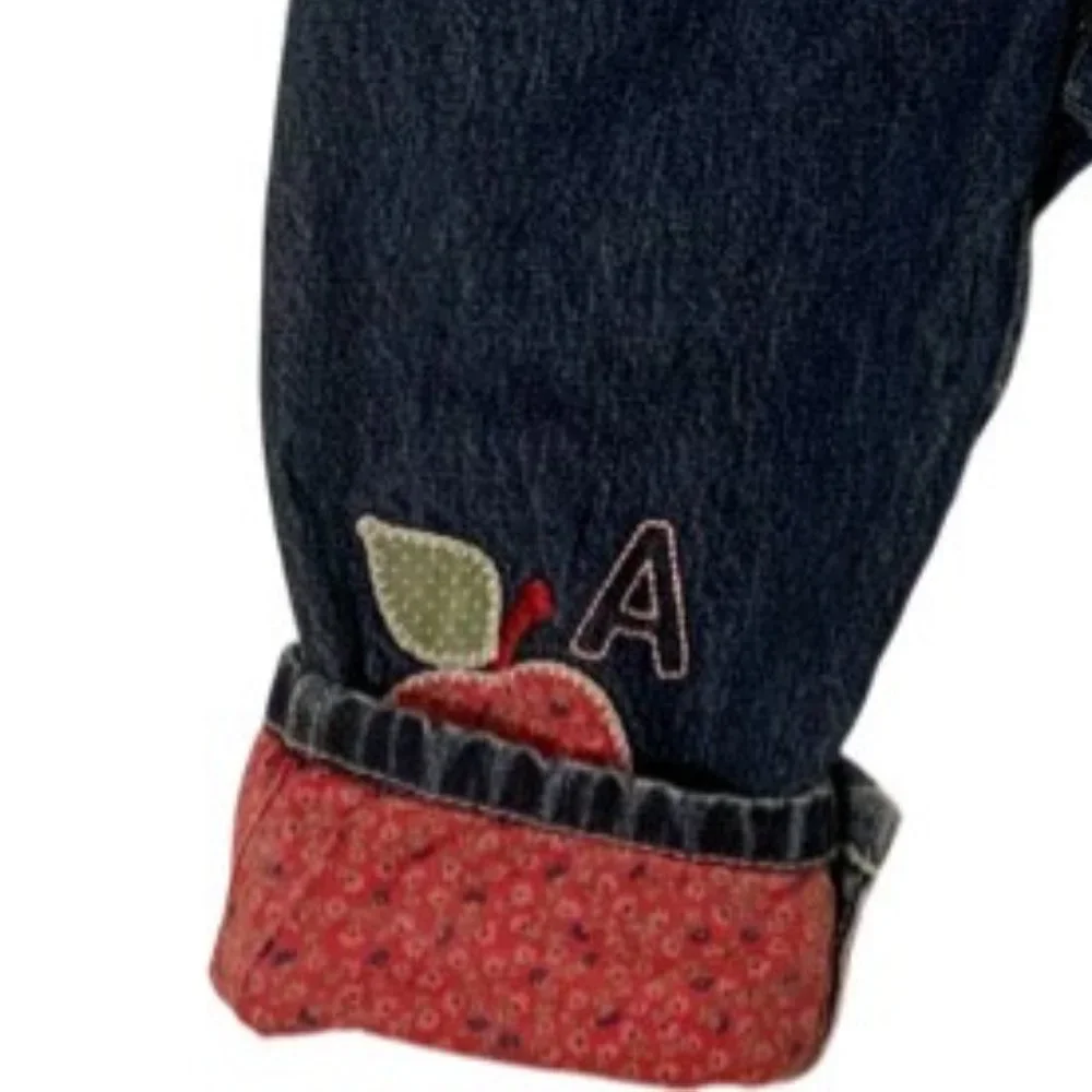 OshKosh Girls ABC Denim Overalls 18 Months